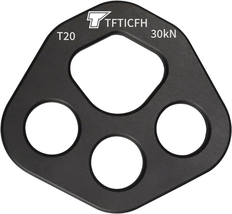 TFTICFH 30kN/40kN Rigging Plate Aluminum Anchor Multiplier Plate, 4 Holes Force Divider Plate Bear, Climbing Descender Gear for Hammock Firefighting Arborist Rock Climbing Rescue Cave Yoga - Image 1